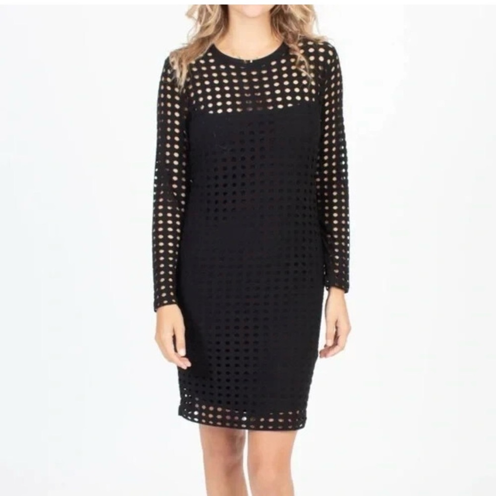 STAPLES mesh overlay accent dress size medium